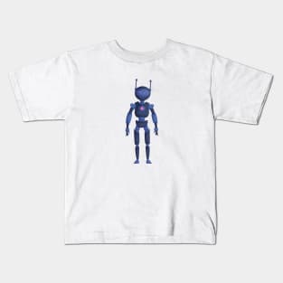 Cute girl robot dark blue Kids T-Shirt